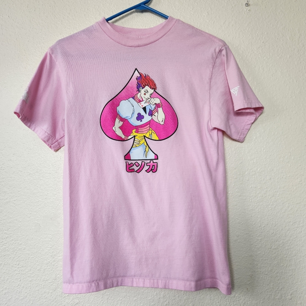 Hunter x Hunter Hisoka Pink Graphic Anime T-Shirt Womens Size S